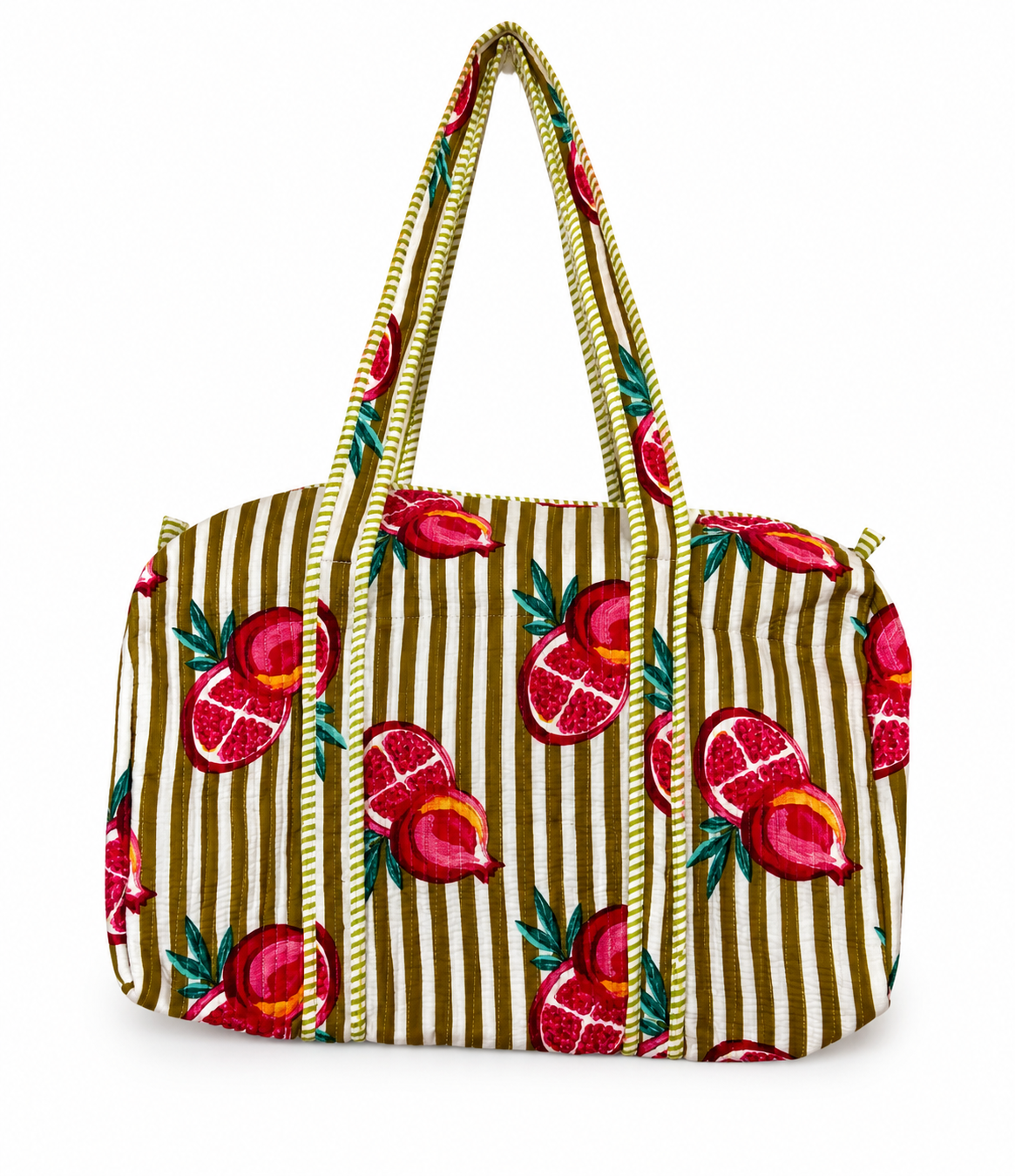 Quilted Pomegranate Print Travel Duffel Bag
