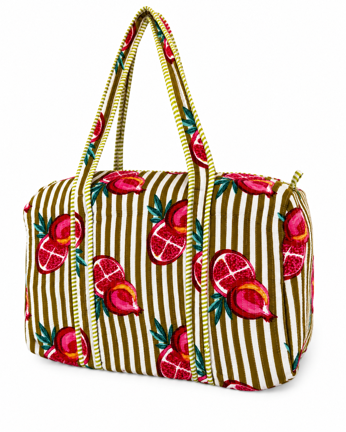 Quilted Pomegranate Print Travel Duffel Bag
